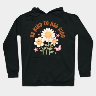 " Be Kind to All Kind " groovy retro hippie distressed design with positive quote Hoodie